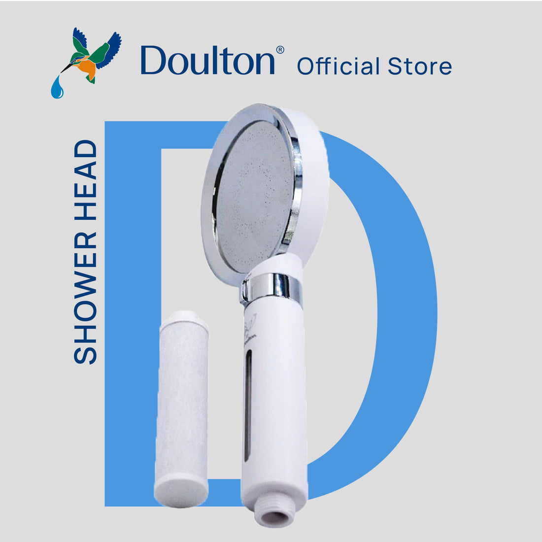 Doulton® Filtered Water Shower Head – Chlorine &amp; Sediment Reduction | Dual Filtration Shower Head