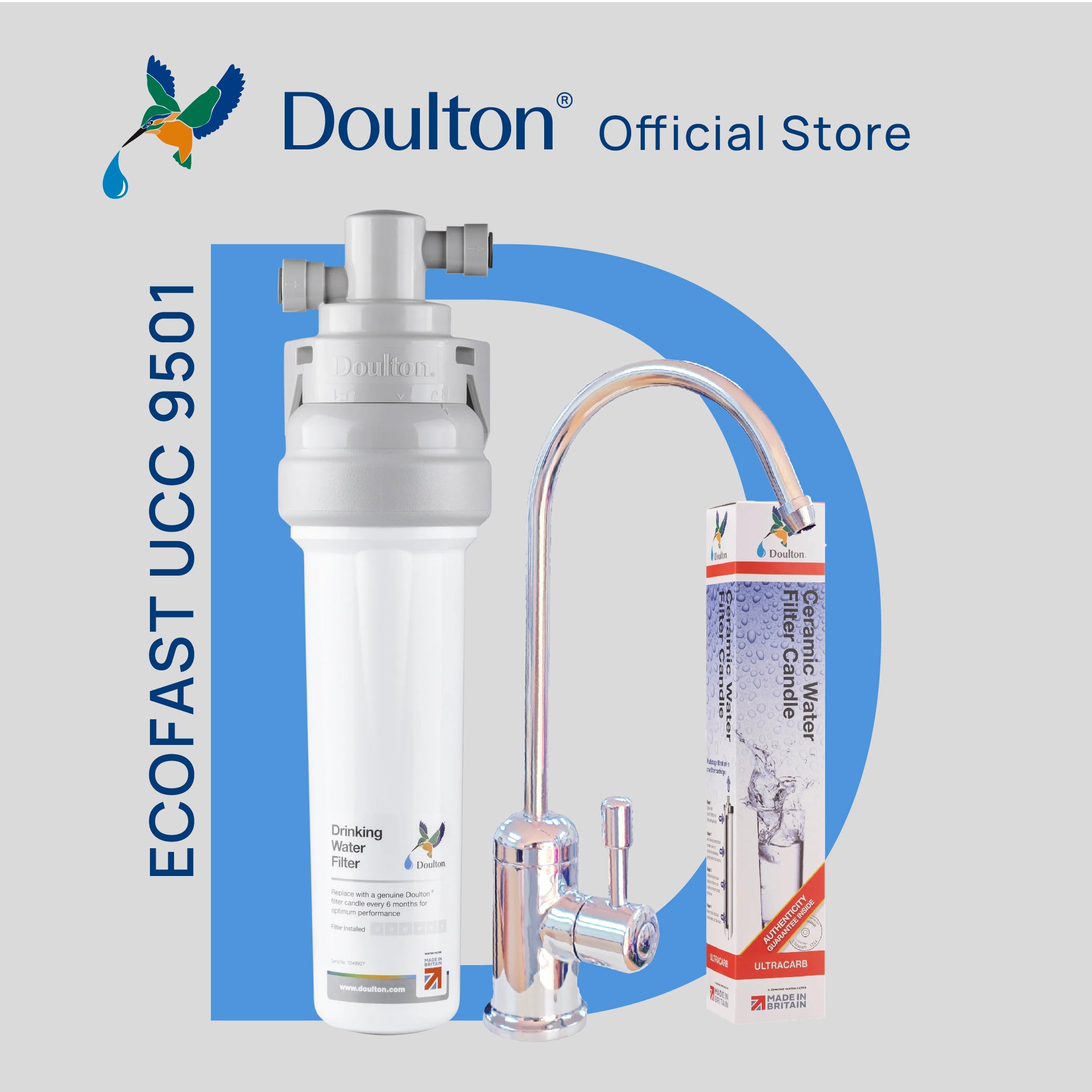 [Free Deluxe Faucet] Doulton® QT Ecofast UCC (9504/9501) Ultracarb Water Filter Purifier System